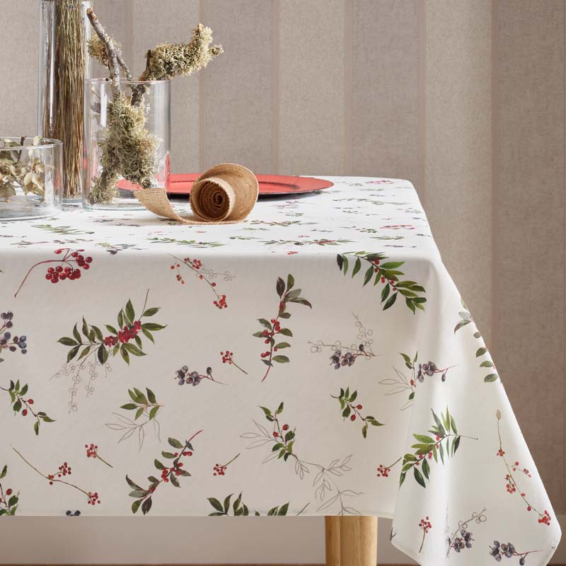 Berries stain resistant rectangle tablecloth