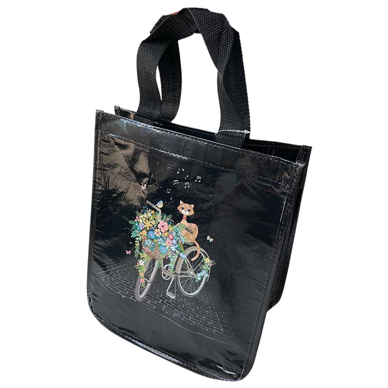 Black Shopping Bag Cat Velo Cabas