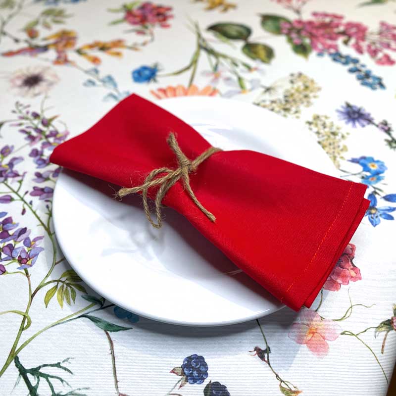 Cherry Cotton Napkin on Fortuna