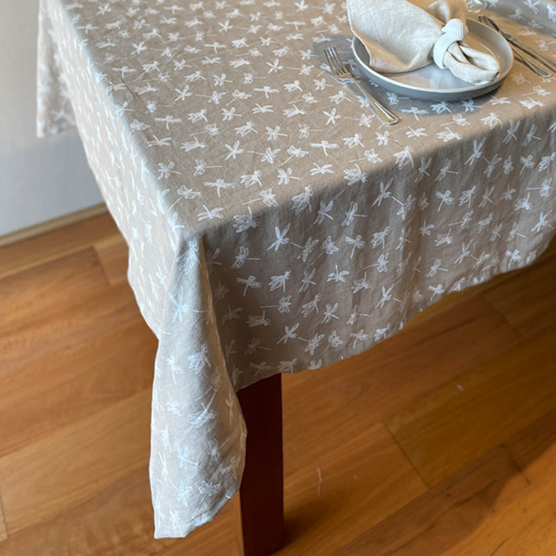 Dragonfly French Linen rectangle tablecloths