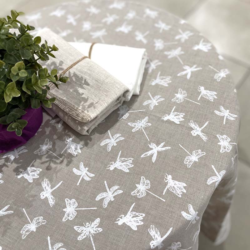 Dragonfly French Linen tablecloth pattern