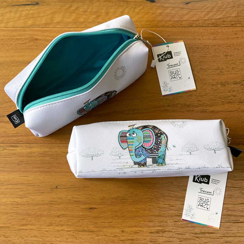 Elephant pouch zip pencil case
