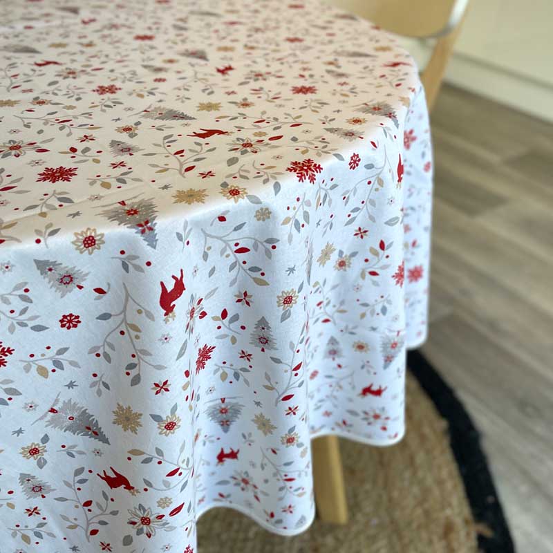 Christmas themed round tablecloth