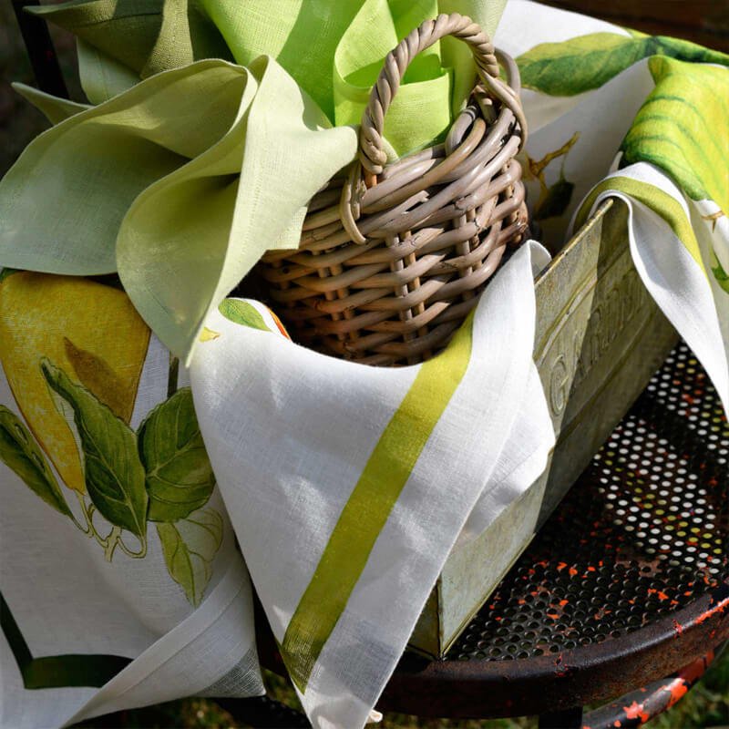 Italian Linen Tea Towel Lemons