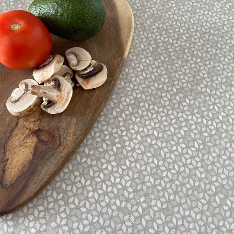 Latte Leaf Stain Resistant Tablecloth