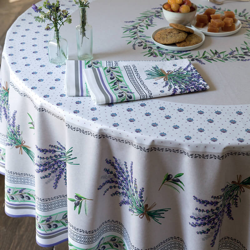 Lauris Ecru Round Tablecloth