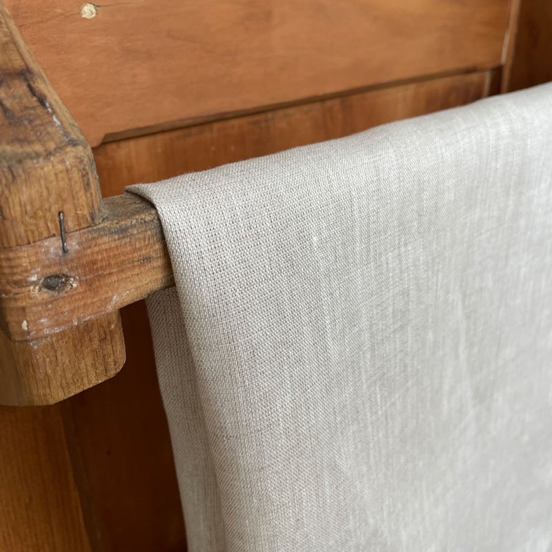Linen Tea Towel Plain Natural Detail