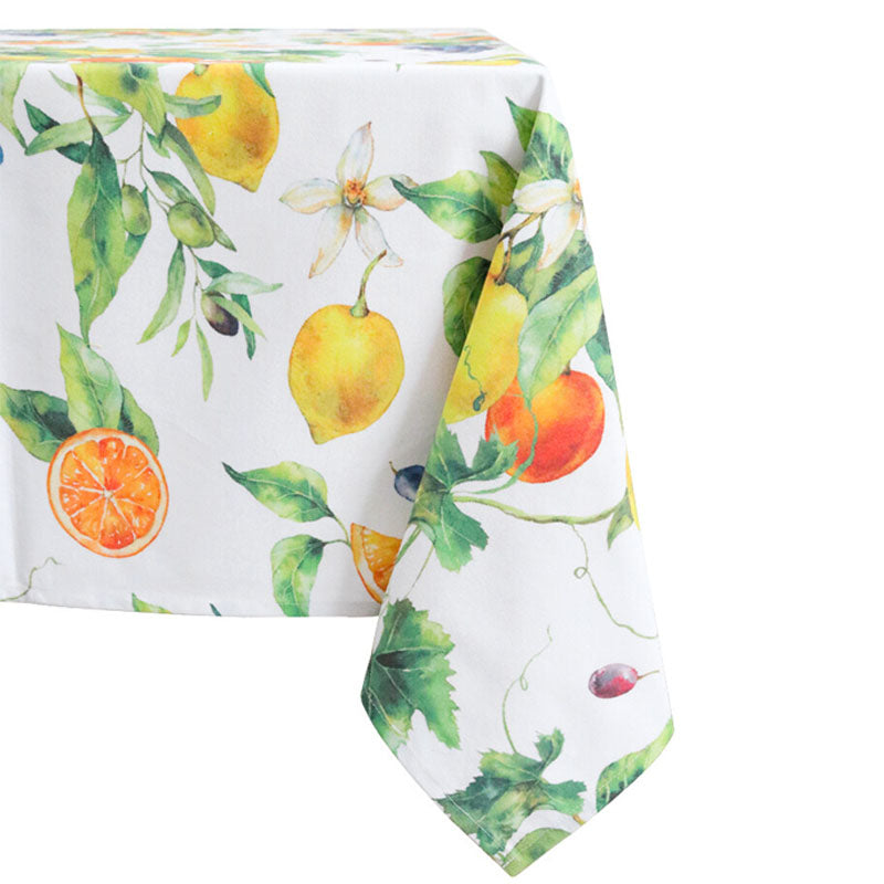 Bright summer fruits design on a tablecloth