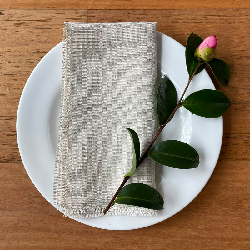 Natural Linen Napkin Fray