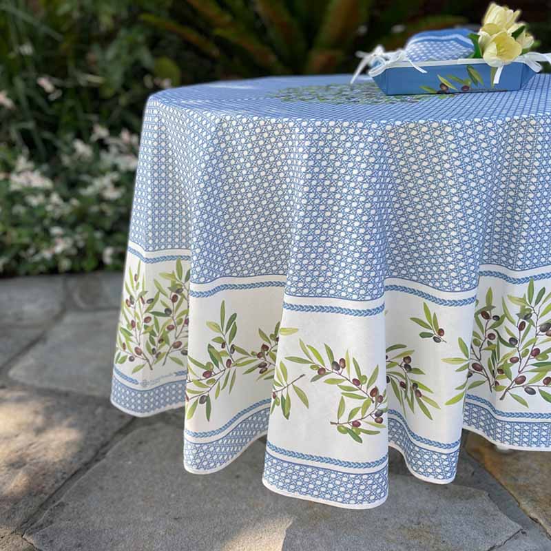 Nyons Azur Round with Bread Basket and Napkins