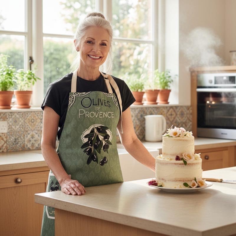 Olives de Provence Cotton Apron Kitchen