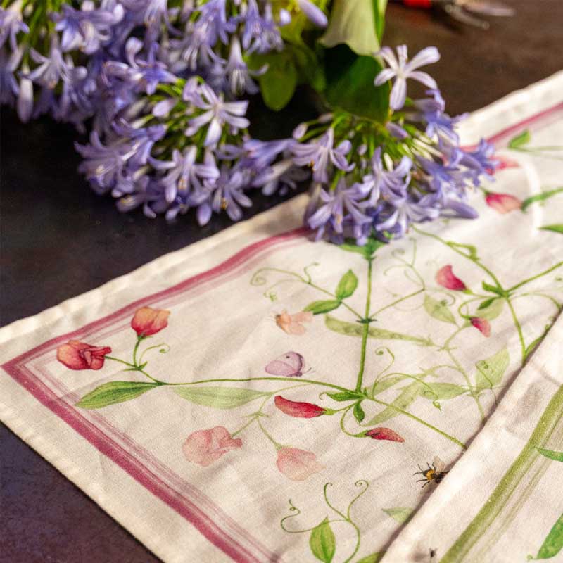 Petits Pois linen cotton tea towel