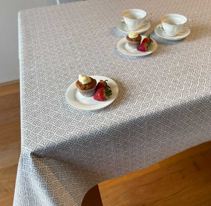 Rodas Gold Rectangle Stain Resistant Tablecloth