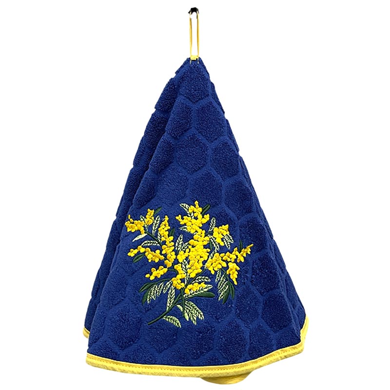 Round French Hand Towel Mimosa Blue