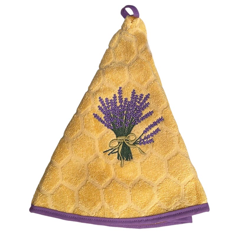 Round French Hand Towels Lavender Yellow