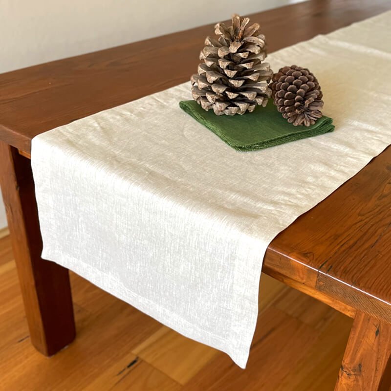Table Runners French Linen Natural Beige