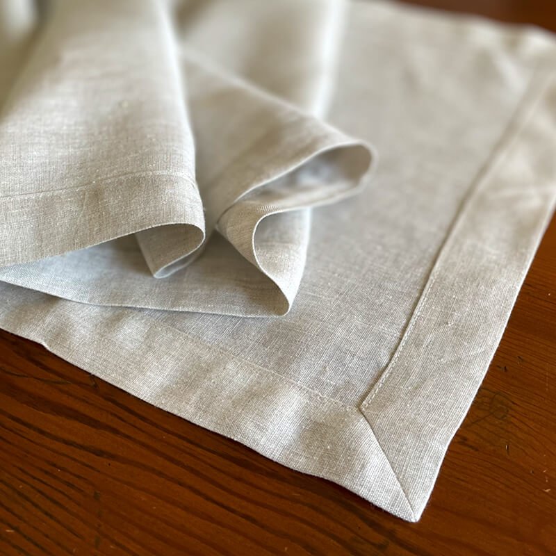 Table Runners French Linen Natural Corners