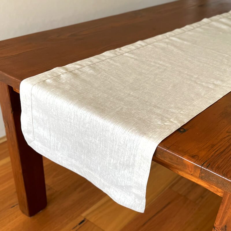 Table Runners French Linen Natural with Hem