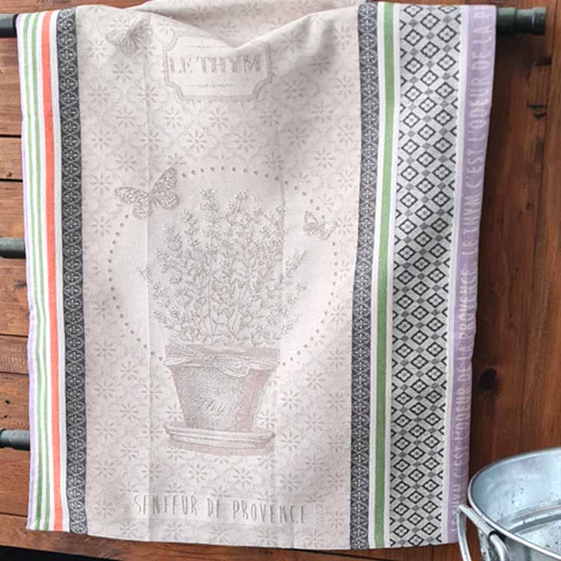 Thyme French Jacquard Cotton Tea Towel