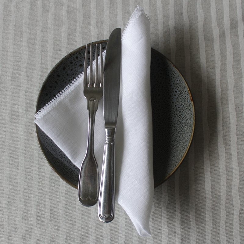 White Linen Napkins Fray