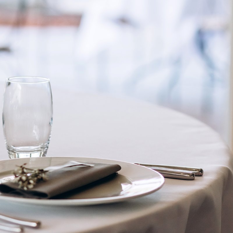 White Linen Round Tablecloth