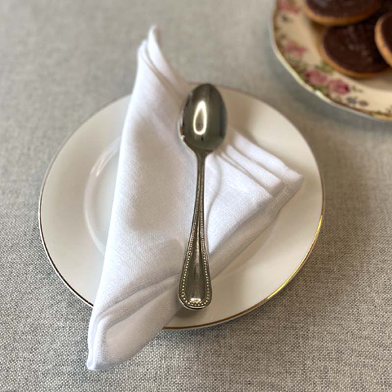 White linen cocktail serviette