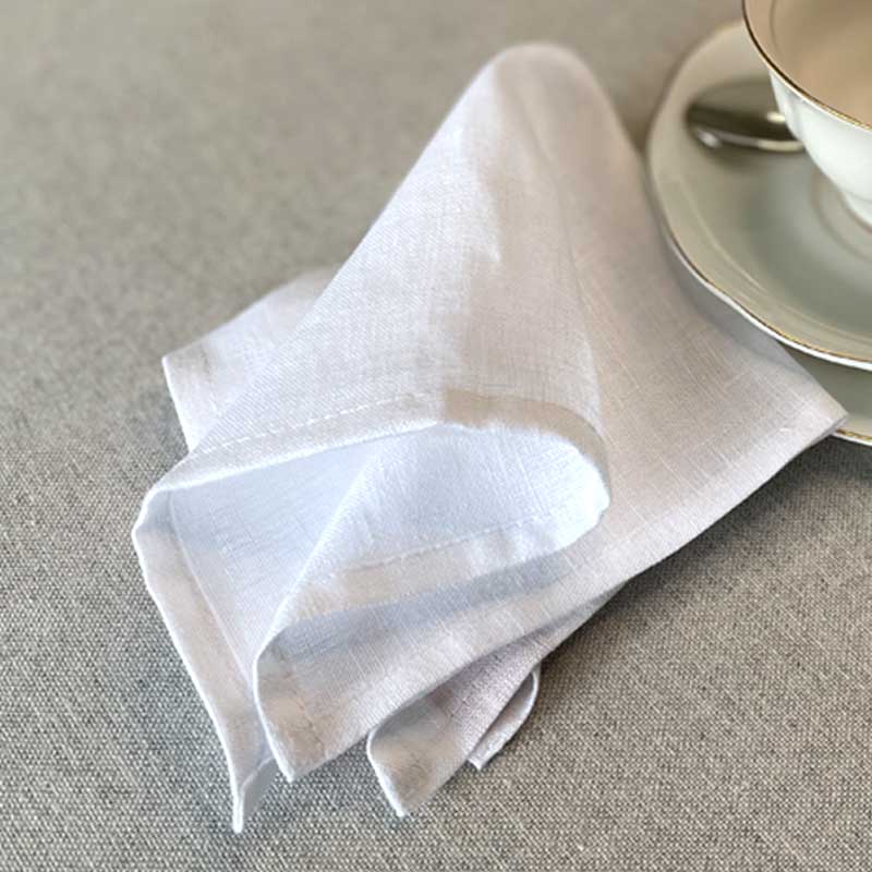 White linen cocktail serviettes