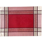 Placemat with red center and decorative border on a white background