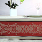 Tablecloth with decorative pattern on a table setting