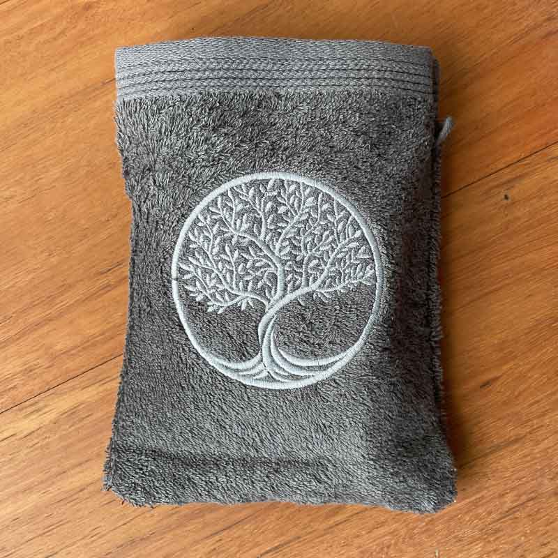 Bath Mitt Grey Tree of Life