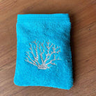 Bath Mitt L Blue Coral