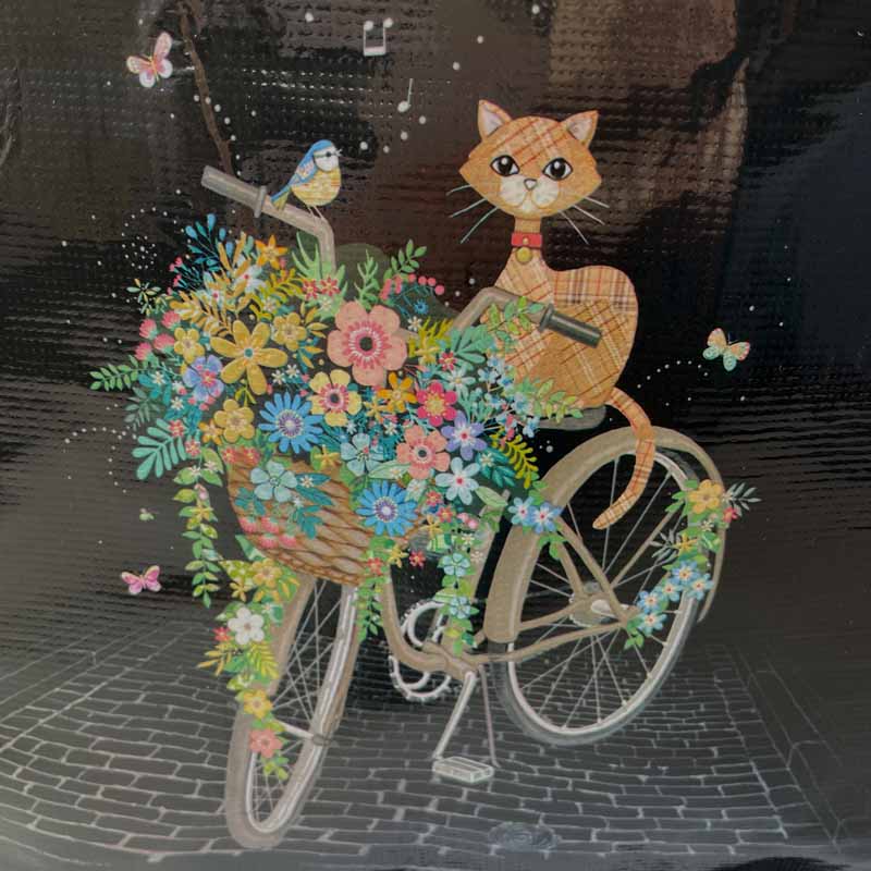 Black Shopping Bag Cat Velo Detail