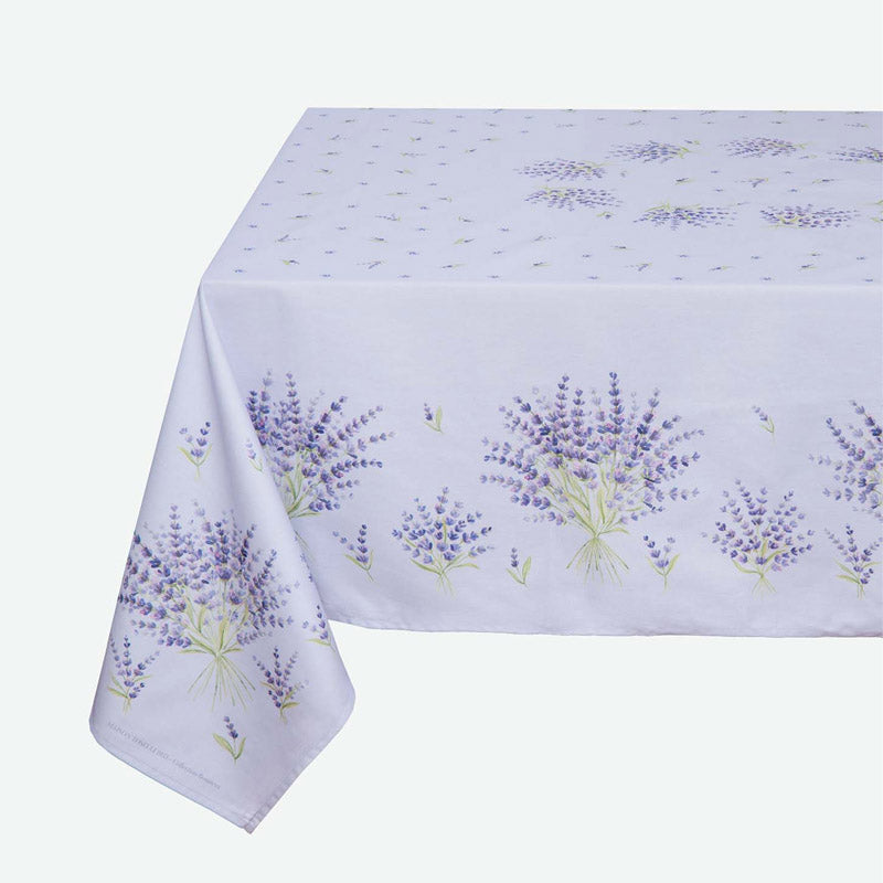 French stain resistant tablecloth with lavender bunches