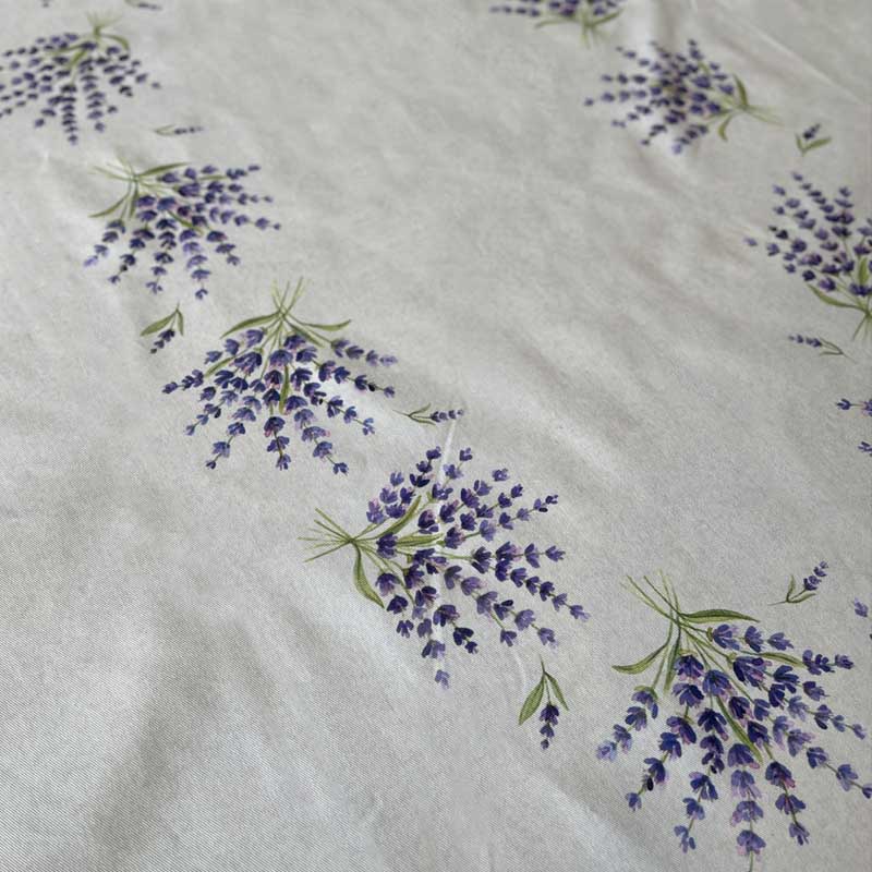 French stain resistant tablecloth with lavender bunches