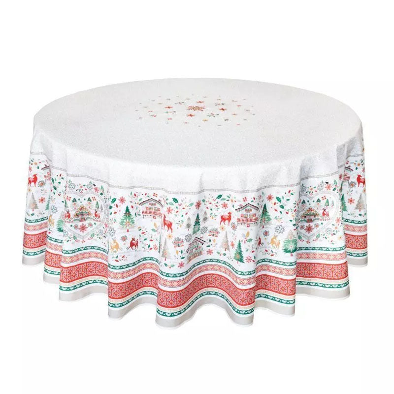 Christmas Round Coated Tablecloth