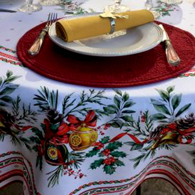 Christmas Round Tablecloth on table