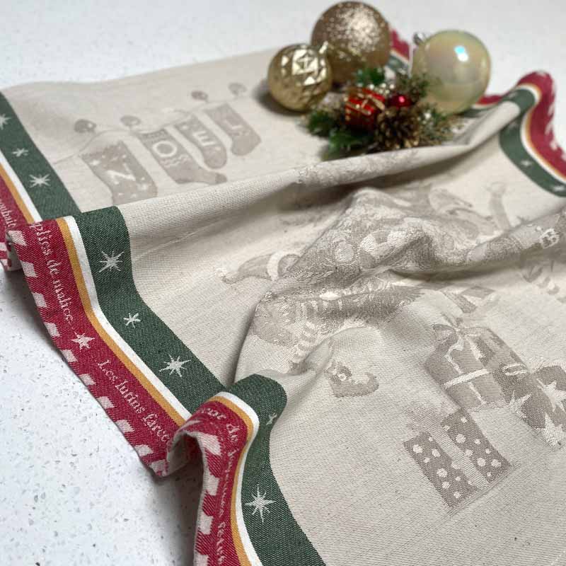 Border of Christmas Tree tea towel