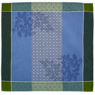 Jacquard napkin with blue and green patterns