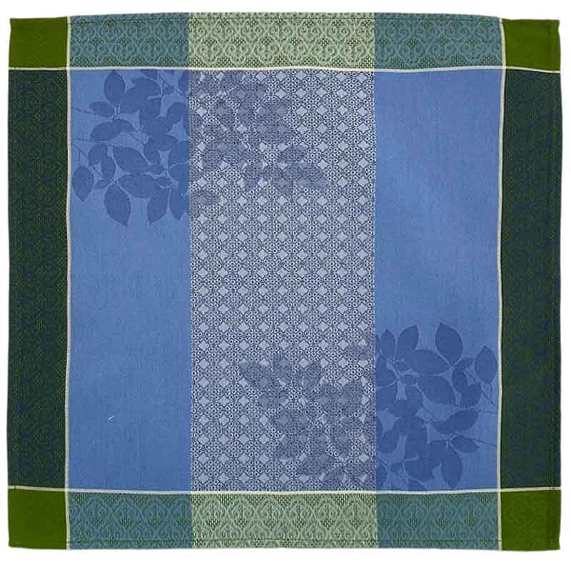 Jacquard napkin with blue and green patterns