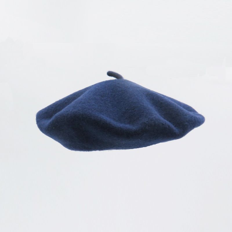 Denim blue French beret wool