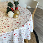 Christmas themed round tablecloth