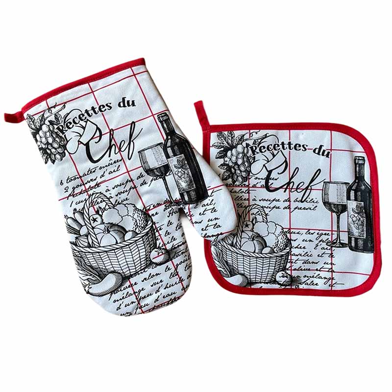 French Chef Oven Glove Pot Holder Set