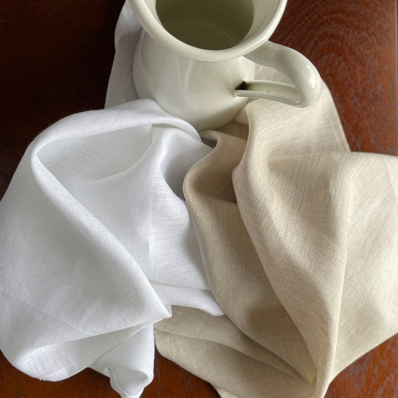 French Linen White and Natural