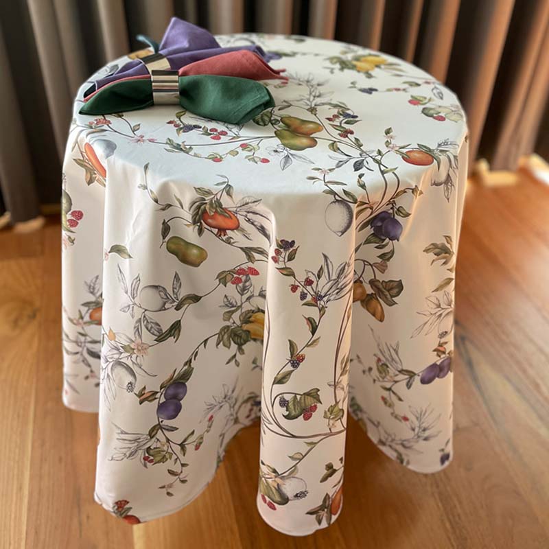 Fruits Round Stain Resistant Table Cloth