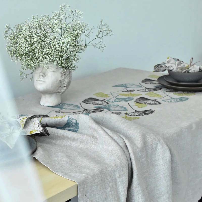 Gingko Linen Rectangle Tablecloth