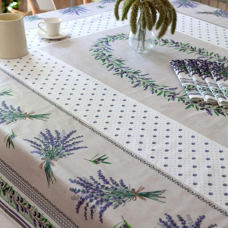 Lauris Ecru Rectangle Tablecloth