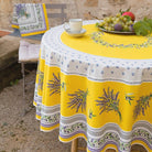 Lauris Jaune Round Tablecloth Setting