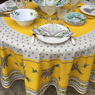 Lauris Jaune Round Tablecloth Setting