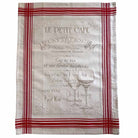 Le Petit Cafe design in a jacquard French tea towel