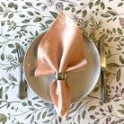 Light pink linen napkin with hems